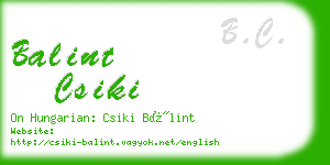 balint csiki business card